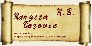Margita Božović vizit kartica